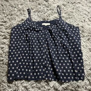 NWT LOFT Navy Blue Spiral Lined Tank Top